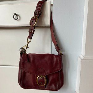 Coach Maroon Leather Shoulder Bag